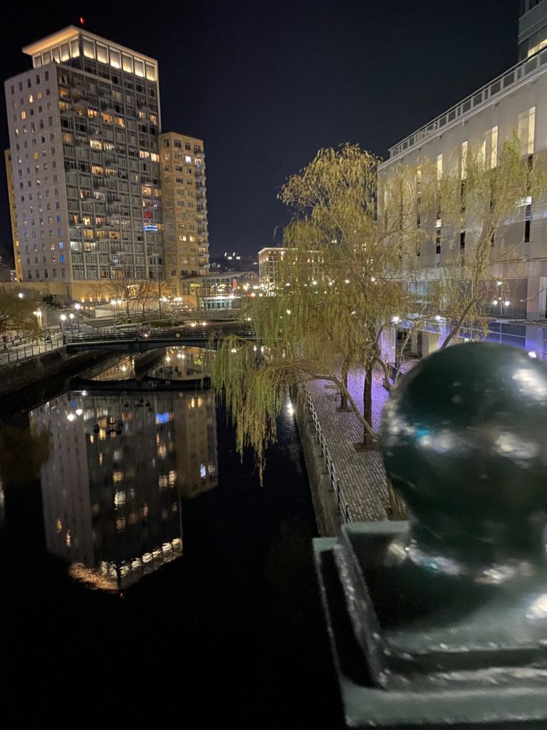 Waterplace Park in December in Providence, Rhode Island