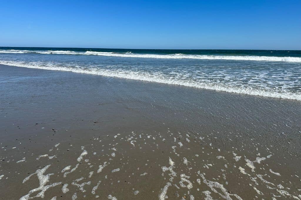 The smooth sandy beach at Scarborough.