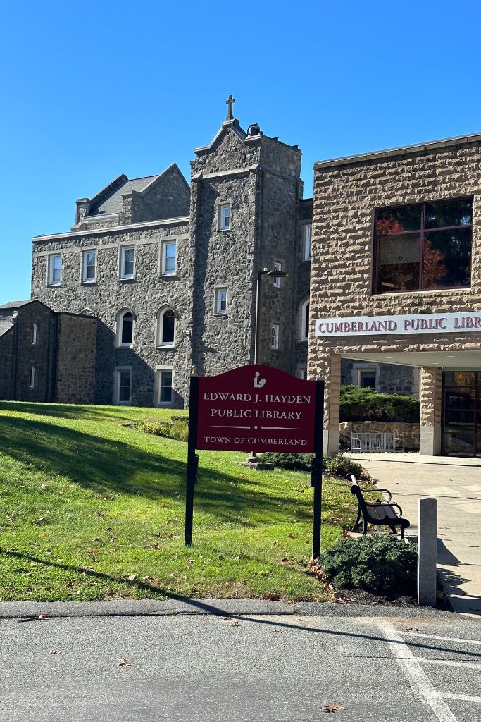 The Cumberland Rhode Island Public Library uses a part of the old monastery on the grounds in town.