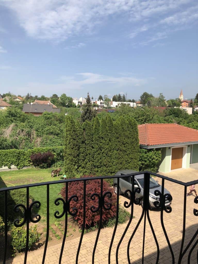While staying in Piestany to go to a European spa, the balcony view was beautiful.