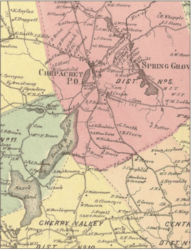 Map of Chepachet Village circa 1890