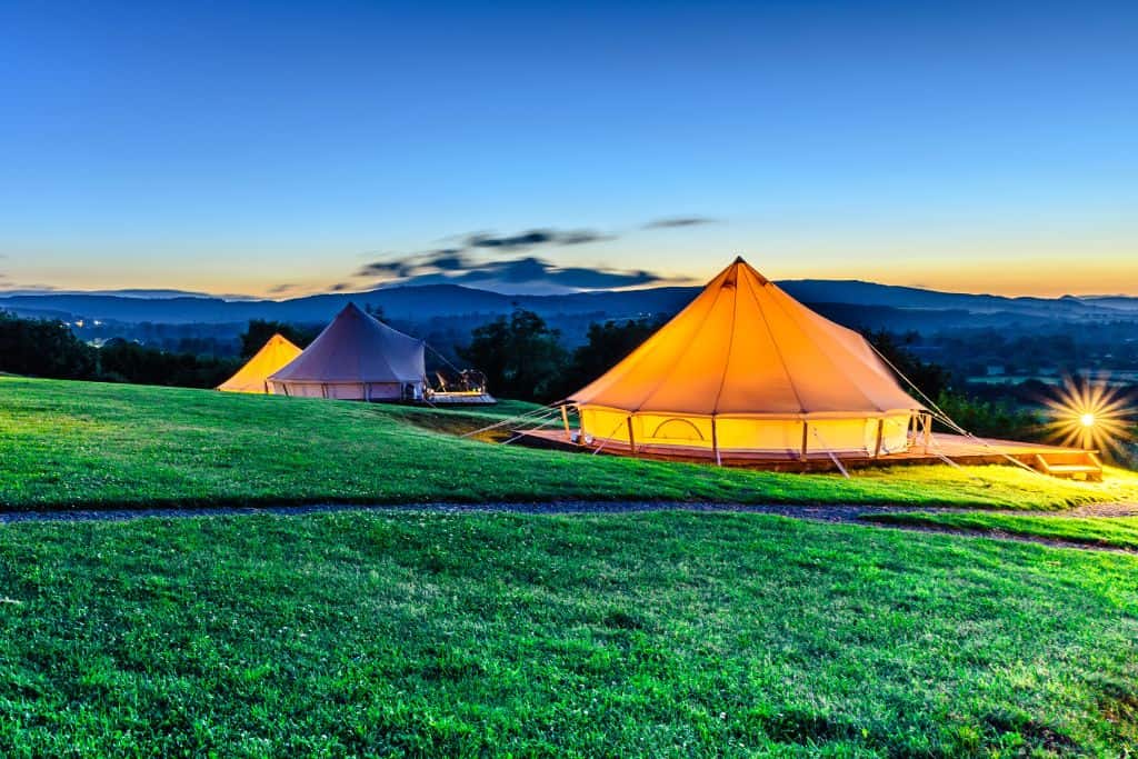 Yurts are one of the options for glamping in Iceland.