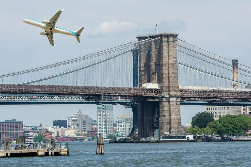 Traveling by plane is the fastest way to get from Rhode Island to New York City.