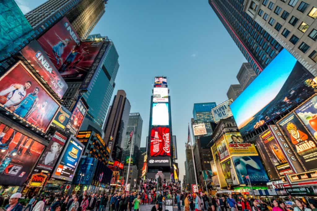 Times Square is a great place to visit when coming from Rhode Island to New York.
