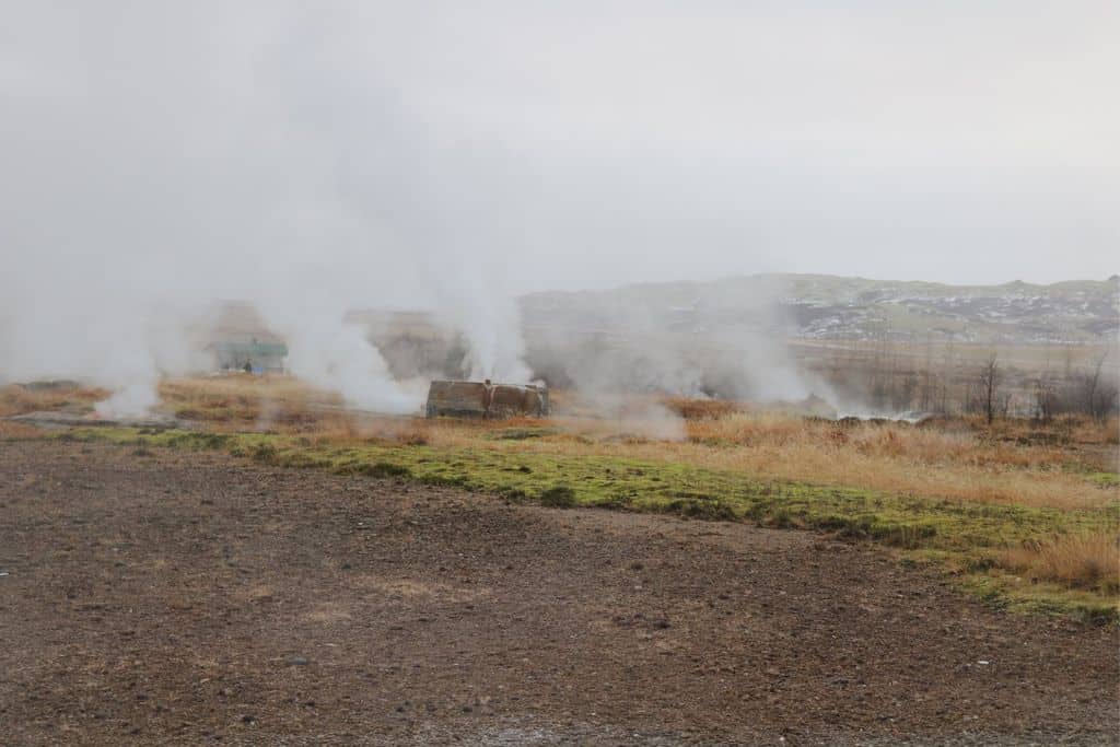 The natural geysers shooting up steamy water on the Golden Circle Tour.