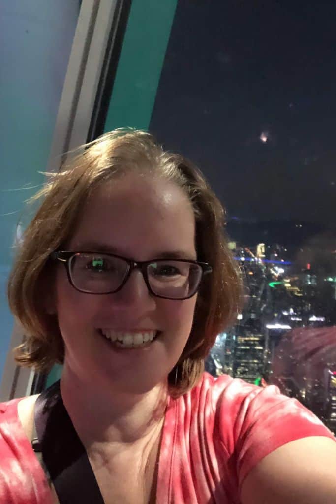 Enjoying the view from the indoor observatory in the Canton Tower.