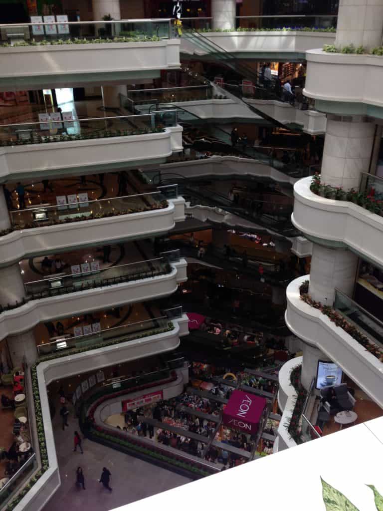 The shopping mall near my apartment in Zhujiang New Town.