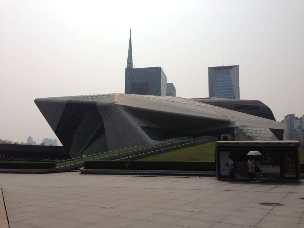 The Guangzhou Opera House in Zhujiang New Town.