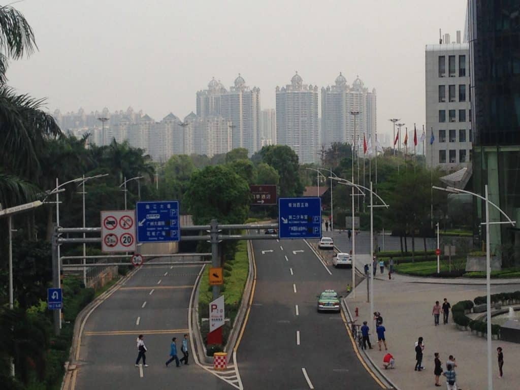 Many of the highways connect in Zhujiang New Town.