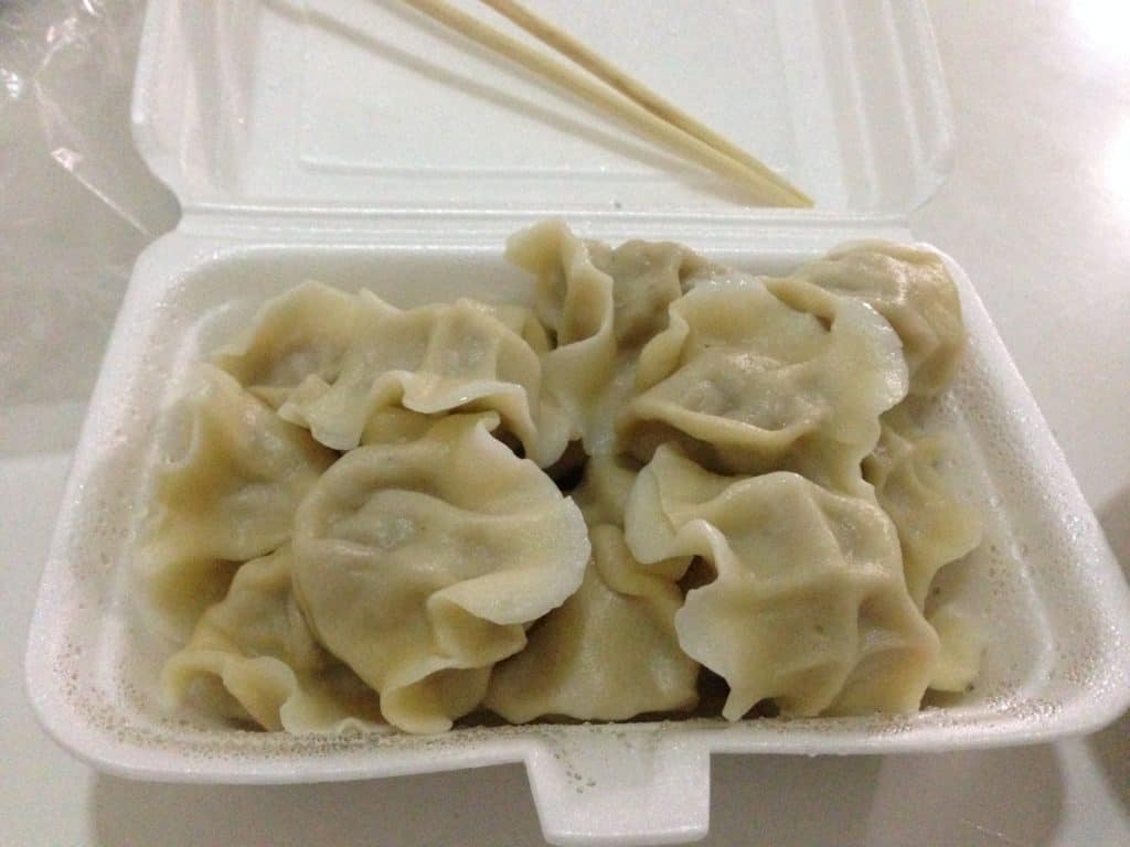 Pork dumplings from the noodle shop across the street from my apartment.