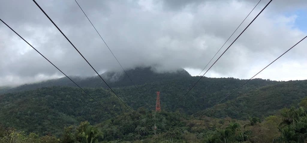 Riding the Teleferico up to the top of Mount Isabel de Torres in Puerto Plata.