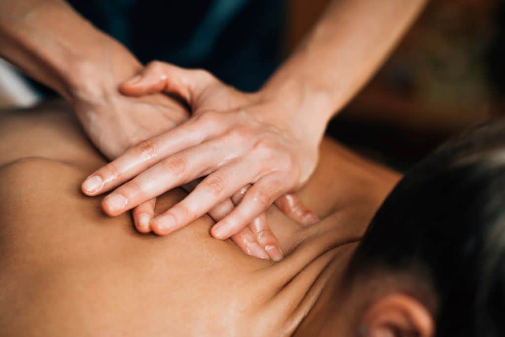 a person receiving a massage.