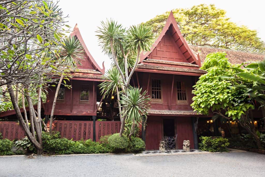 The red colored Jim Thompson house in Bangkok.