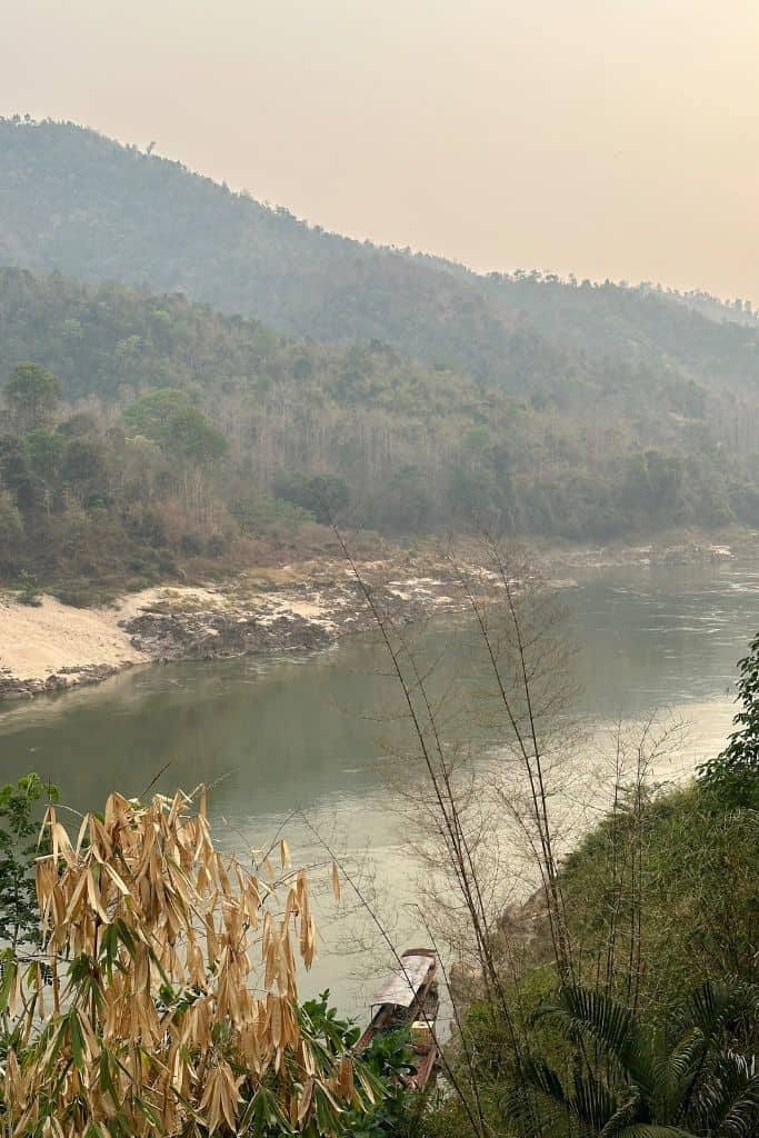 View of the Mekong River from the back deck of the Mekong Riverside Lodge