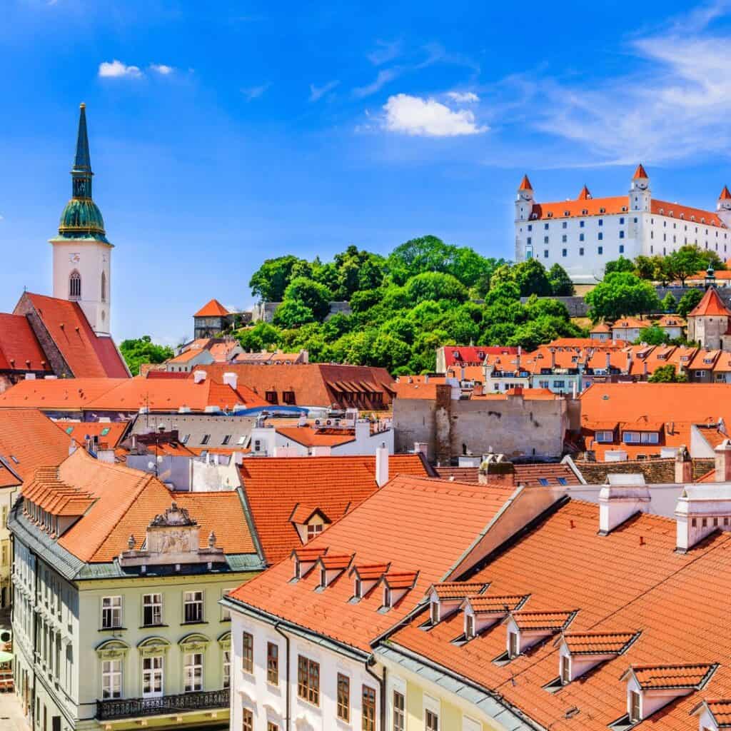 A beautiful village in Slovakia with terracotta roofs.