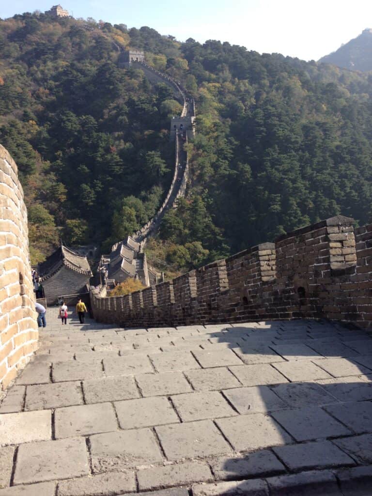 The stairs of the Great Wall of China just north of Beijing.